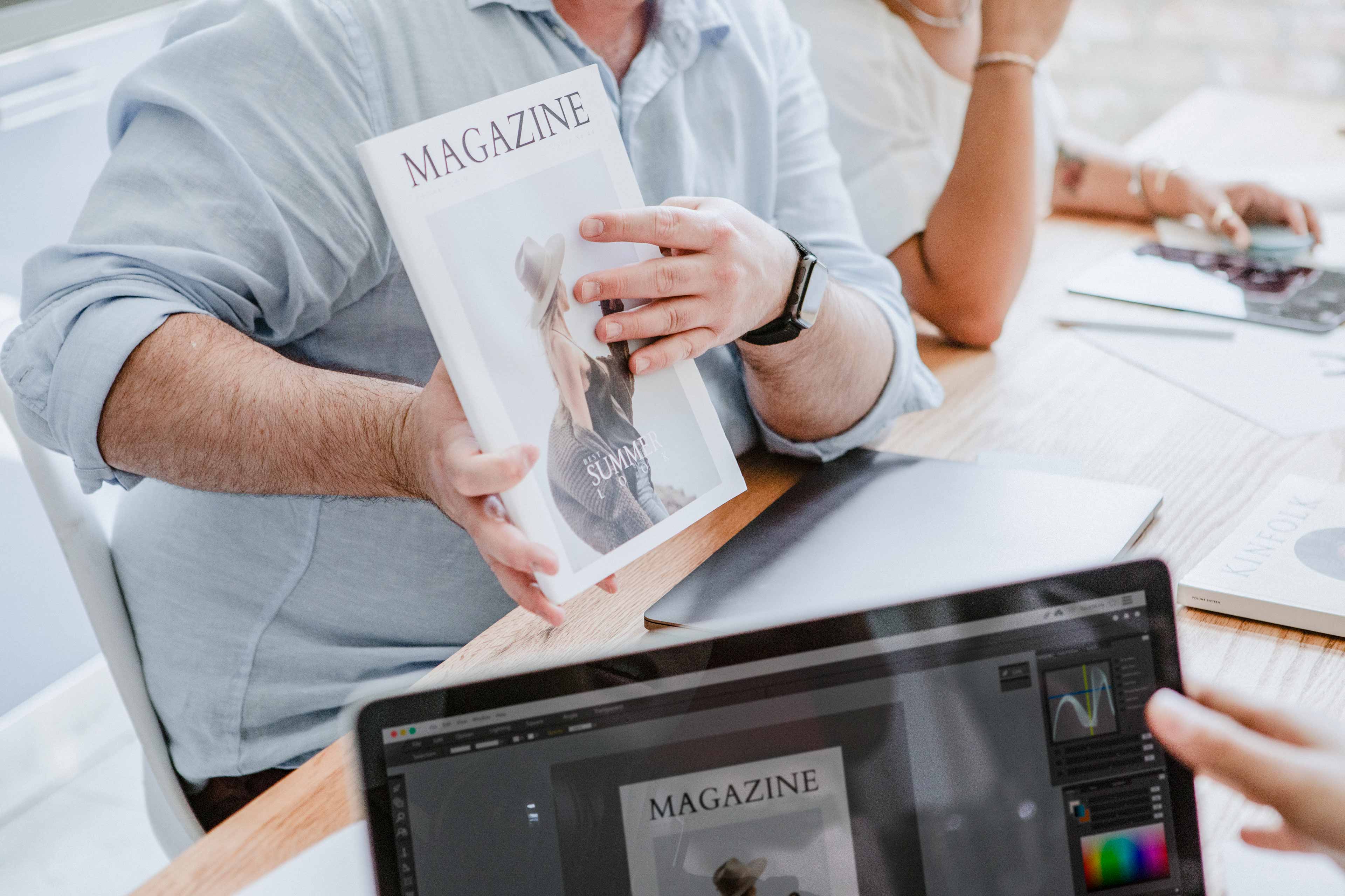 graphic designer team working on a project